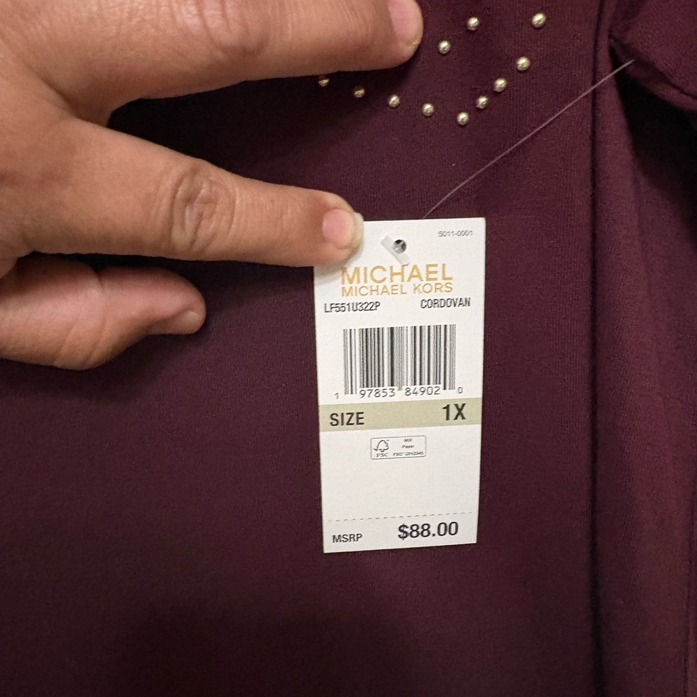 Michael Kors Wine T-Shirt,NWT,Size 2X,Made in Vietnam,Open to Offers - Picture 2 of 10